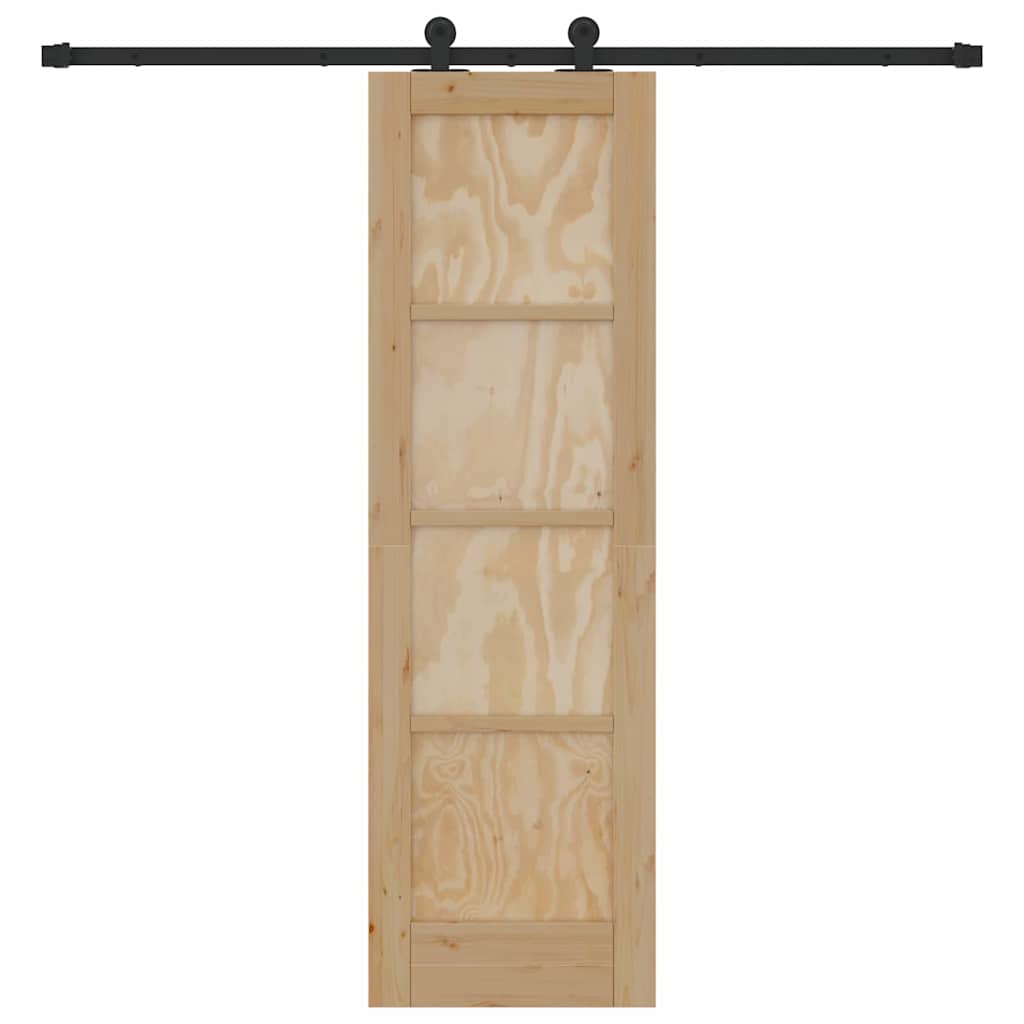 Set di Porte Scorrevoli Naturale e nero 61 x 198.5 cm