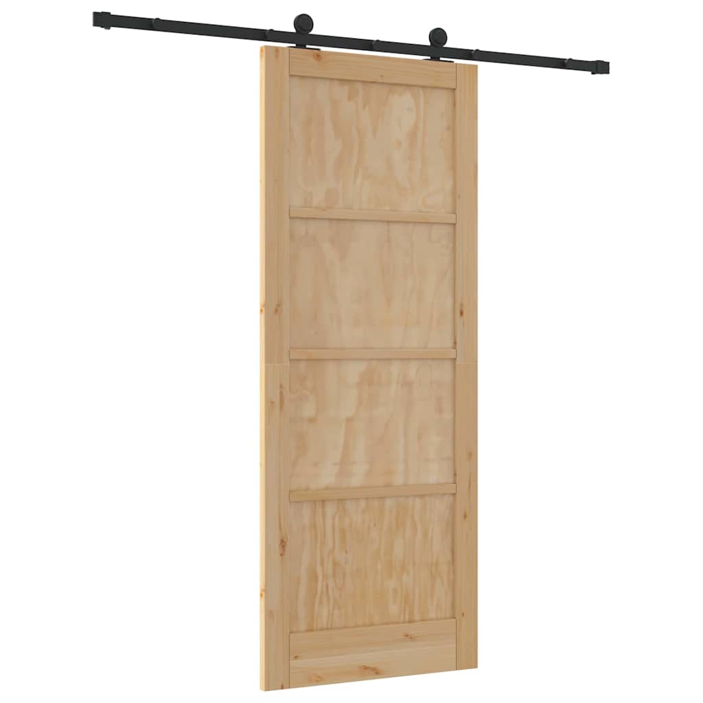 Set di Porte Scorrevoli Naturale e nero 83 x 211 cm