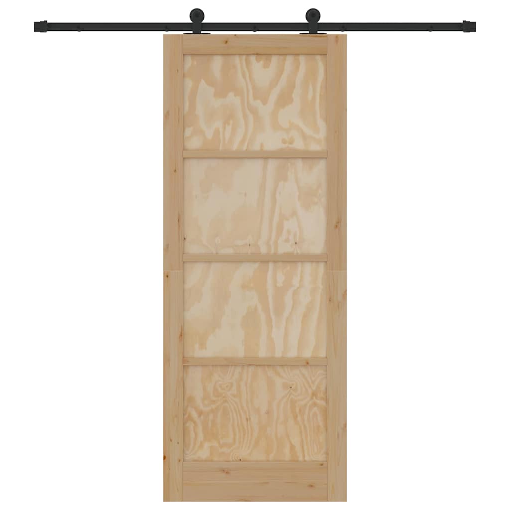 Set di Porte Scorrevoli Naturale e nero 83 x 211 cm