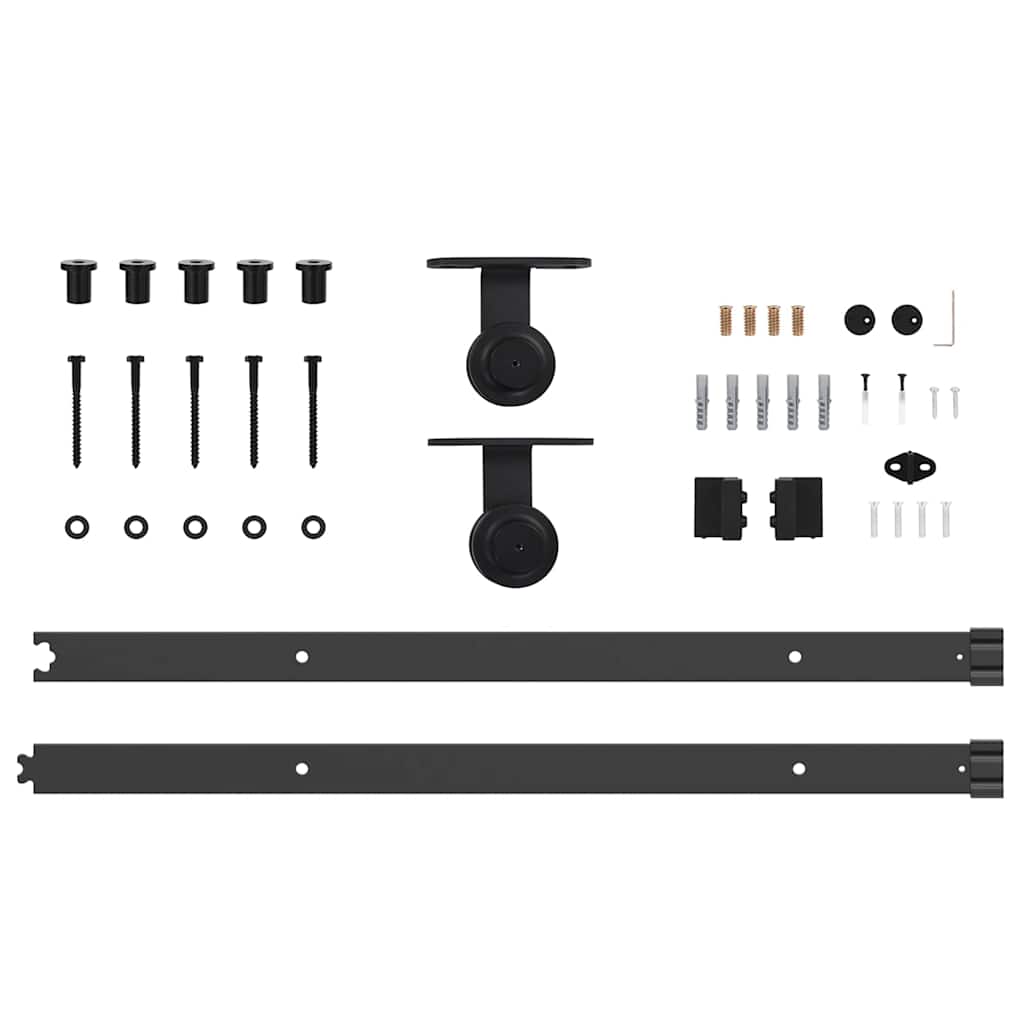 Set di Porte Scorrevoli Bianco e nero 86 x 198.5 cm
