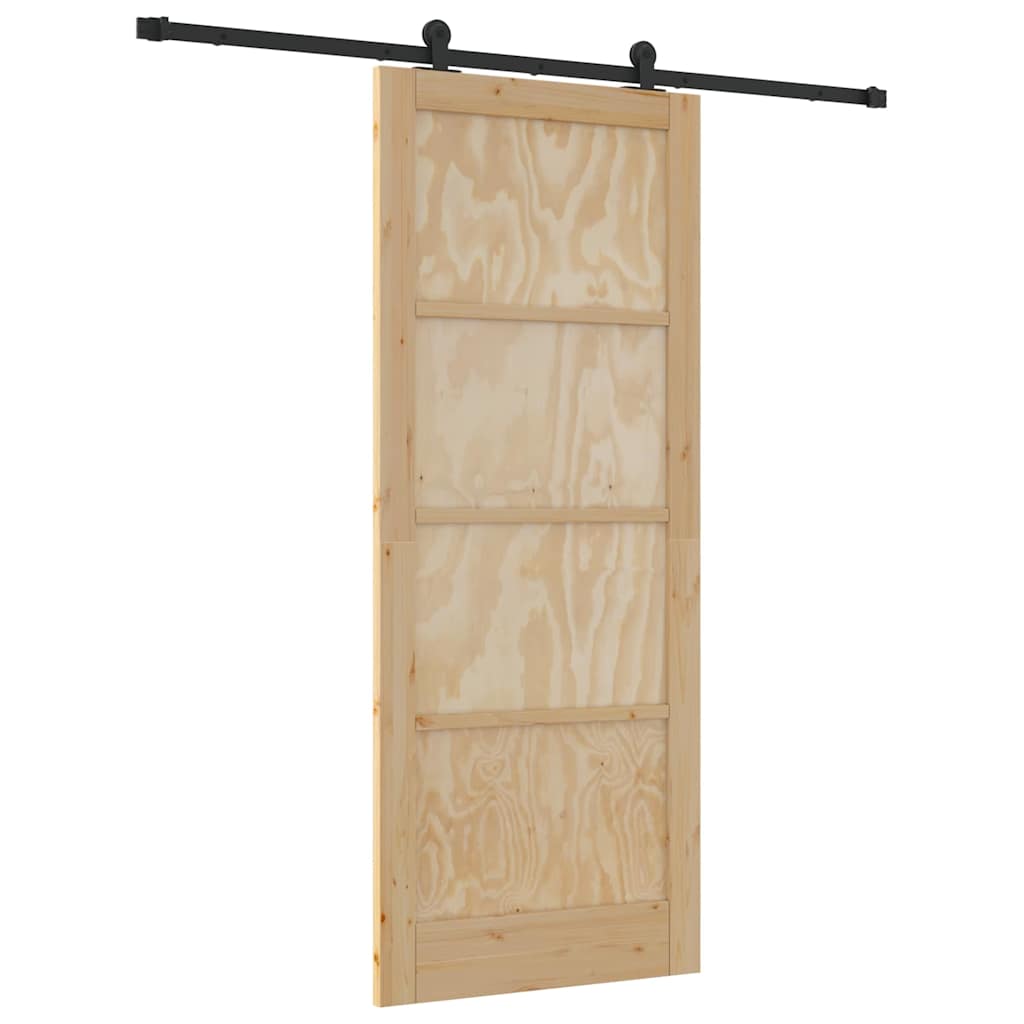 Set di Porte Scorrevoli Naturale e nero 86 x 211 cm