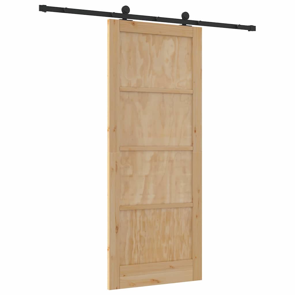 Set di Porte Scorrevoli Naturale e nero 86 x 211 cm