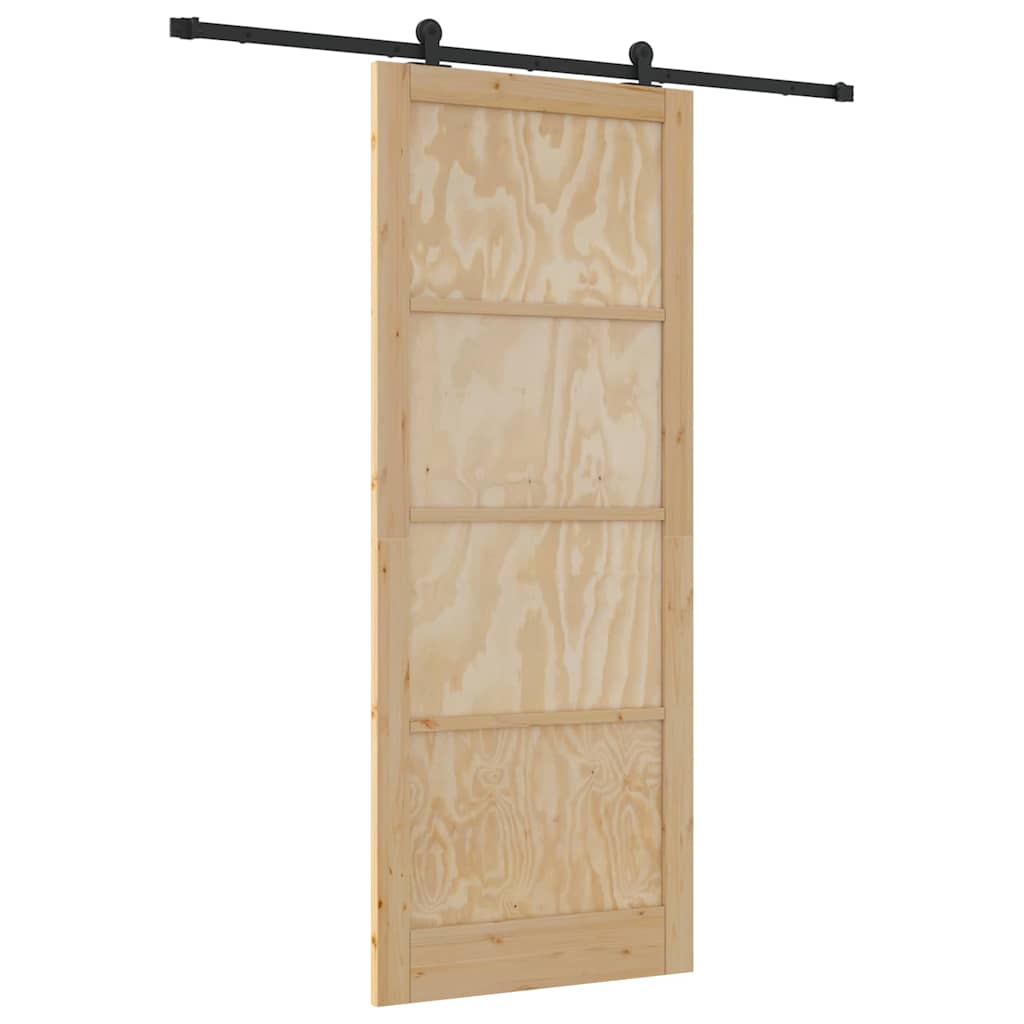 Set di Porte Scorrevoli Naturale e nero 93 x 232 cm