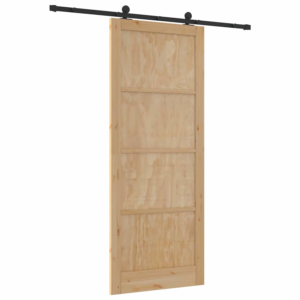 Set di Porte Scorrevoli Naturale e nero 93 x 232 cm