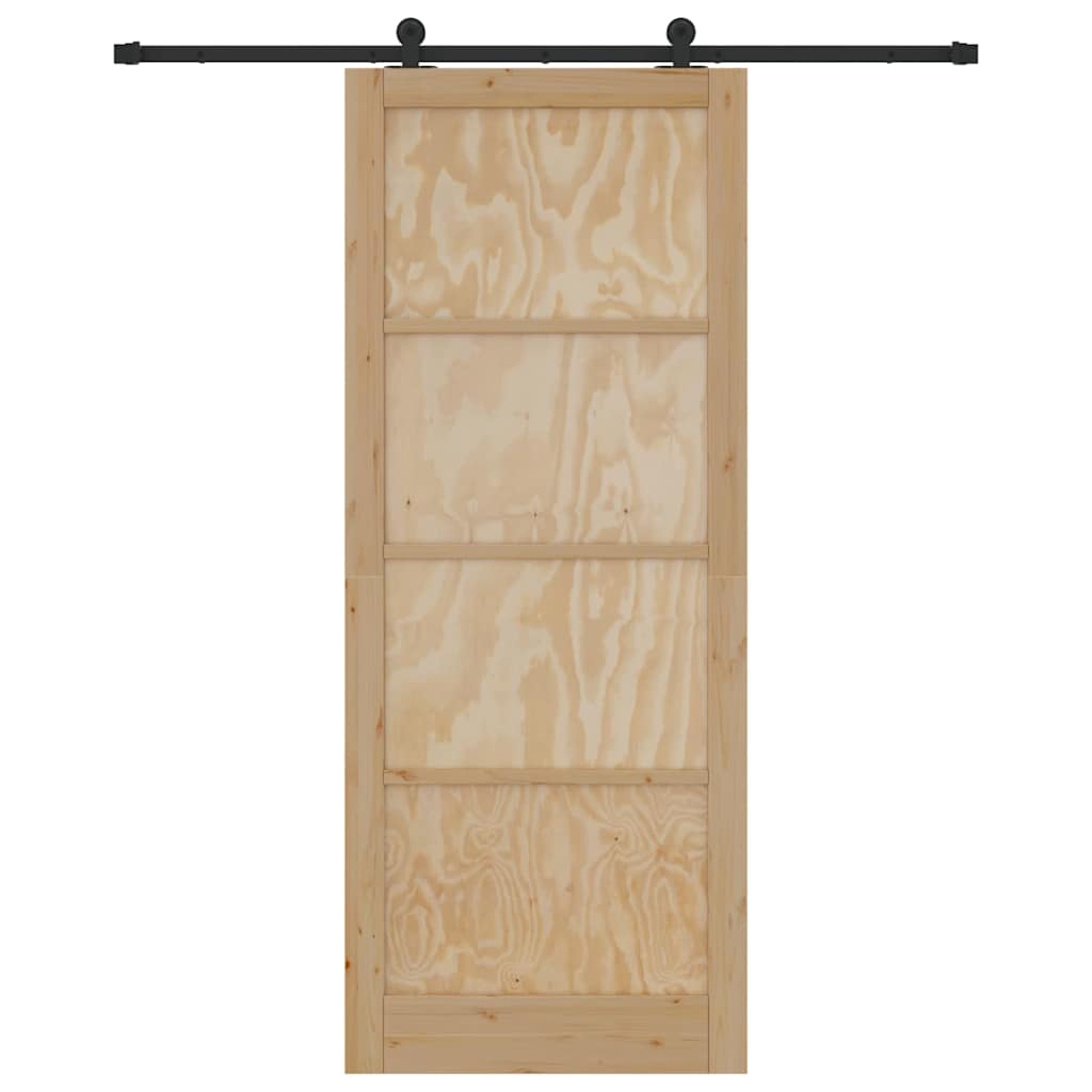 Set di Porte Scorrevoli Naturale e nero 93 x 232 cm