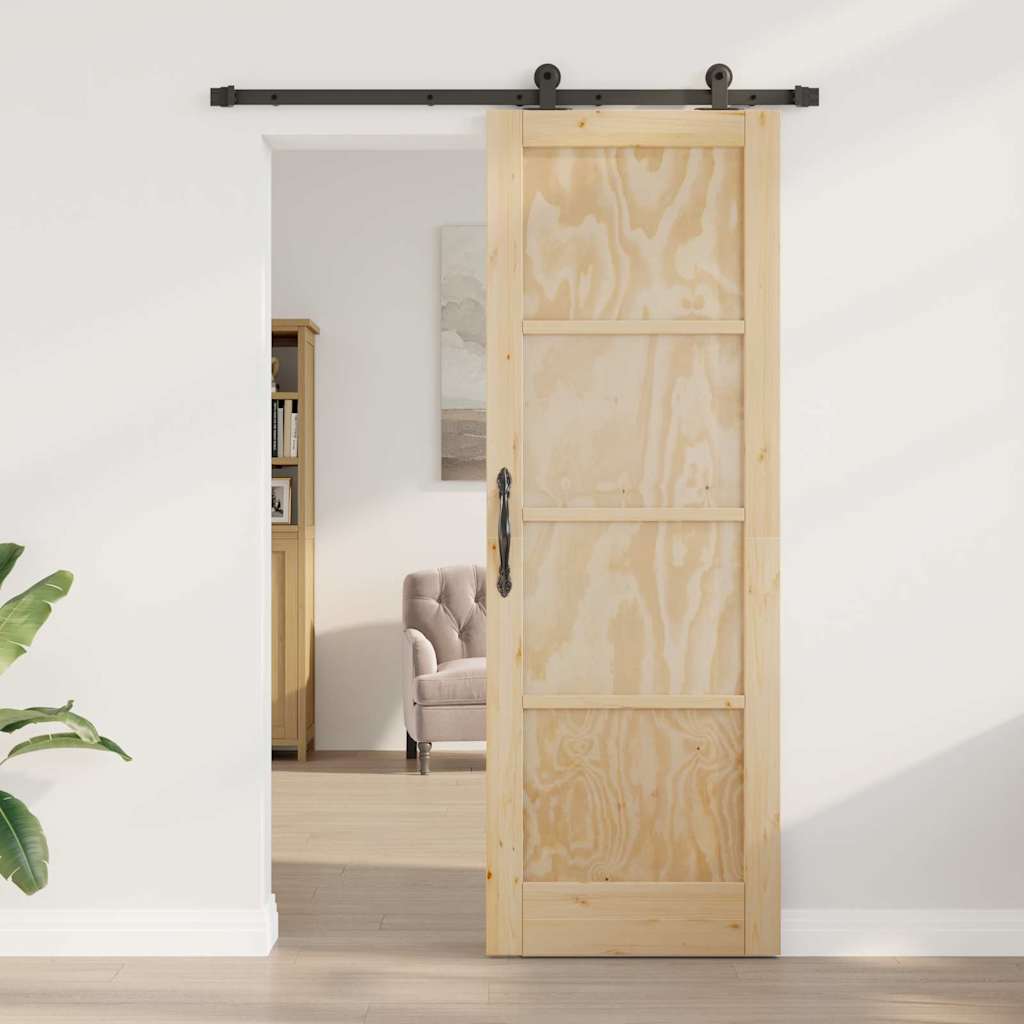 Porta Scorrevole ORKDAL Naturale e nero 73.5 x 211 cm