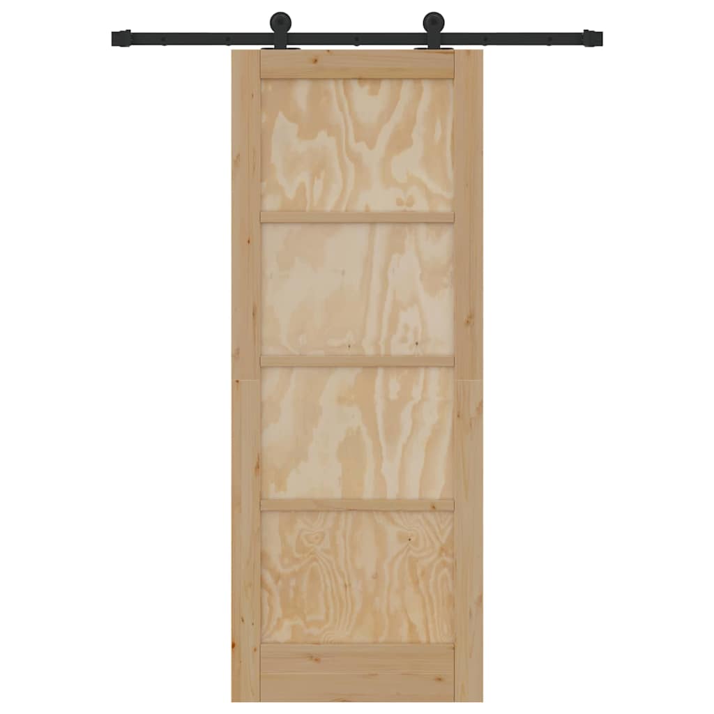Porta Scorrevole ORKDAL Naturale e nero 78 x 202 cm