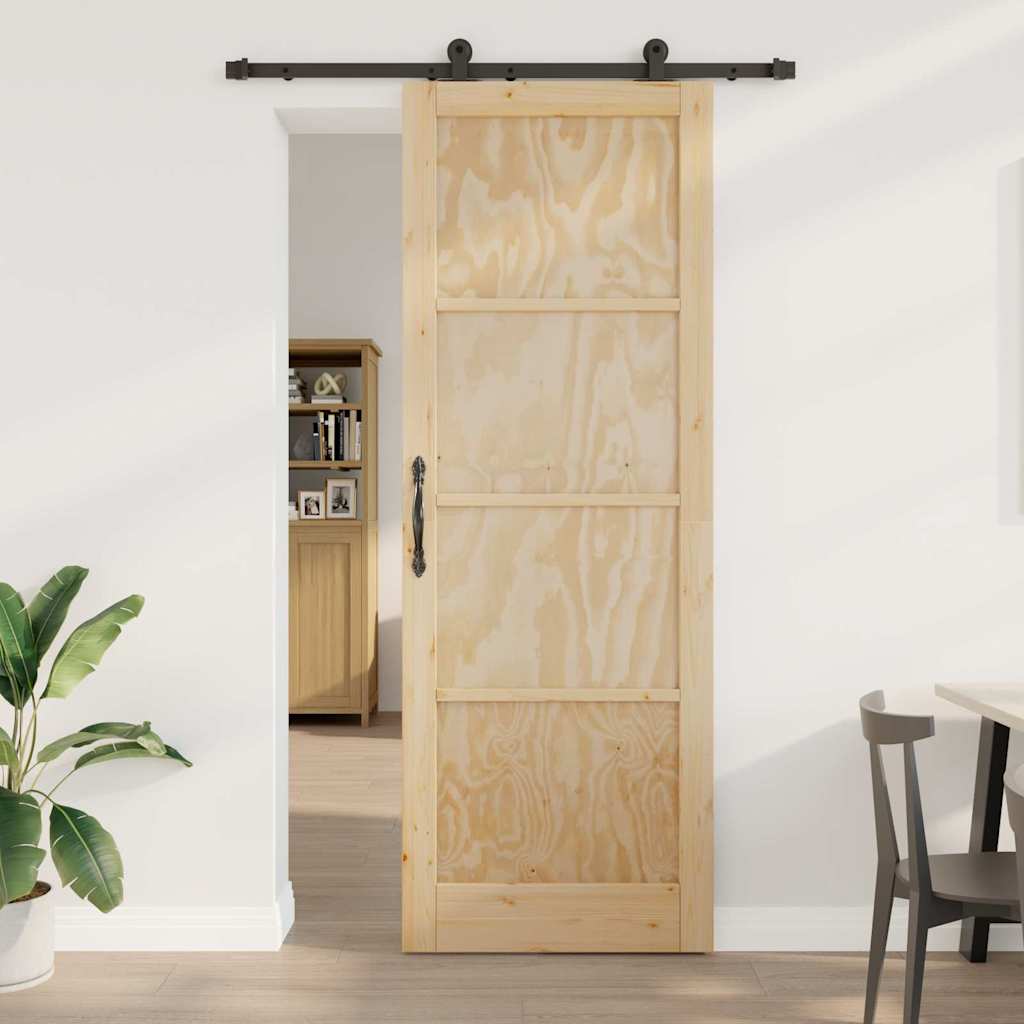 Porta Scorrevole ORKDAL Naturale e nero 83 x 232 cm