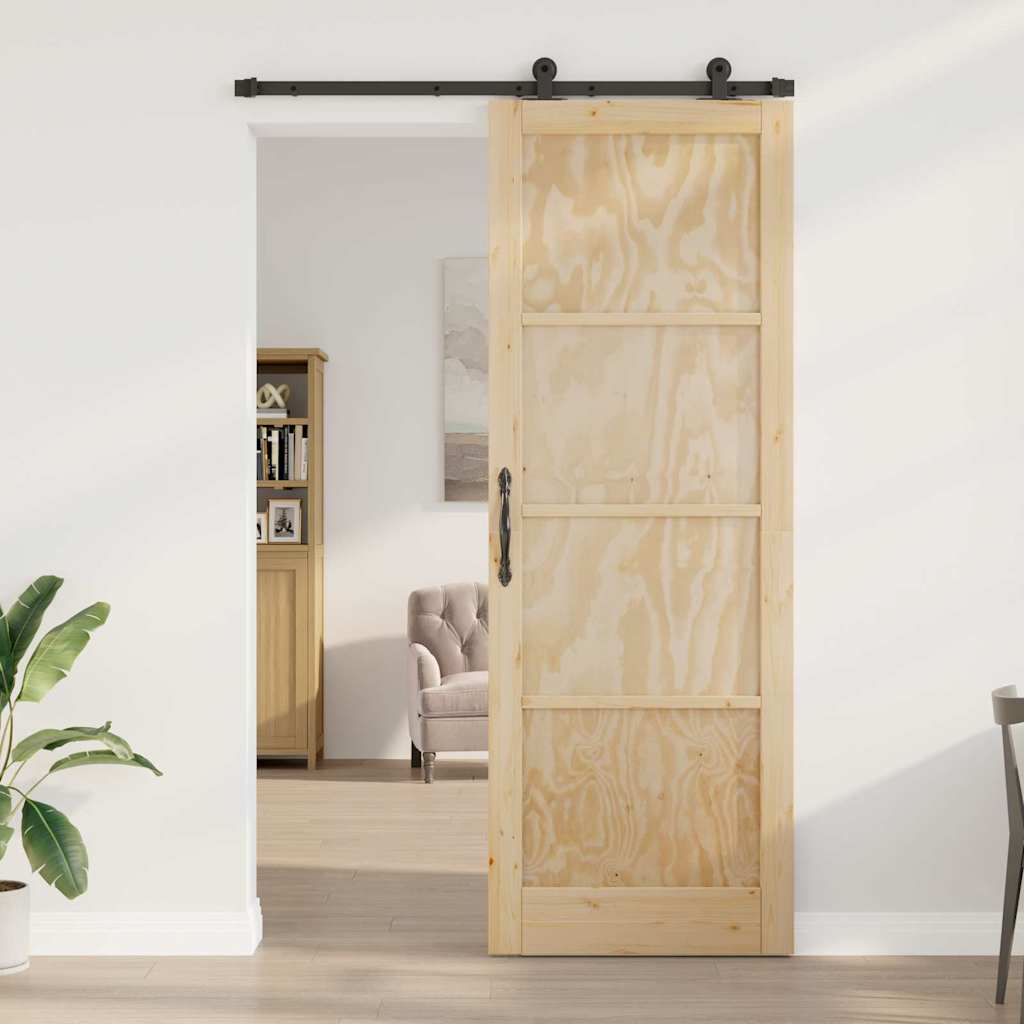 Porta Scorrevole ORKDAL Naturale e nero 83 x 232 cm