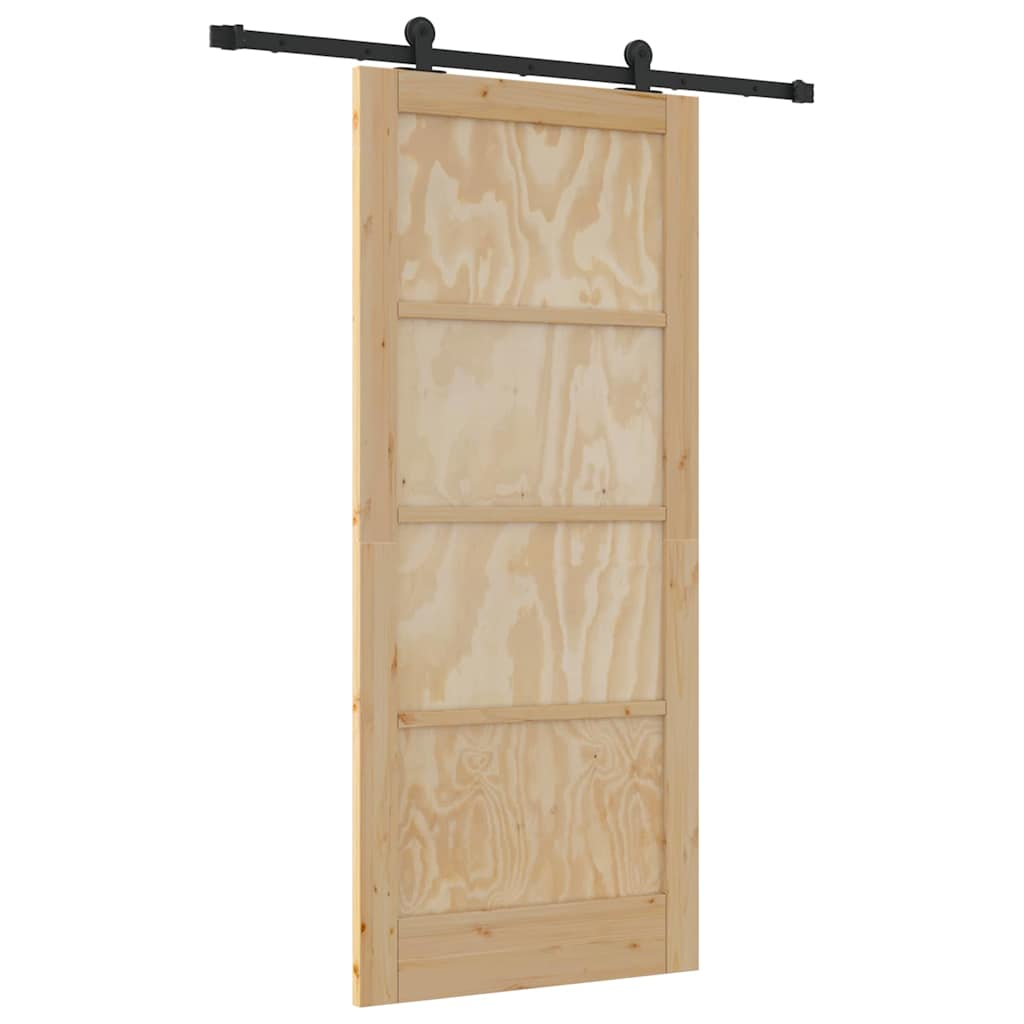 Porta Scorrevole ORKDAL Naturale e nero 86 x 198.5 cm
