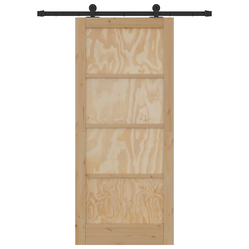 Porta Scorrevole ORKDAL Naturale e nero 86 x 198.5 cm