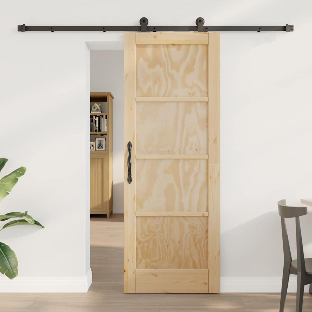 Porta Scorrevole ORKDAL Naturale e nero 73.5 x 198.5 cm