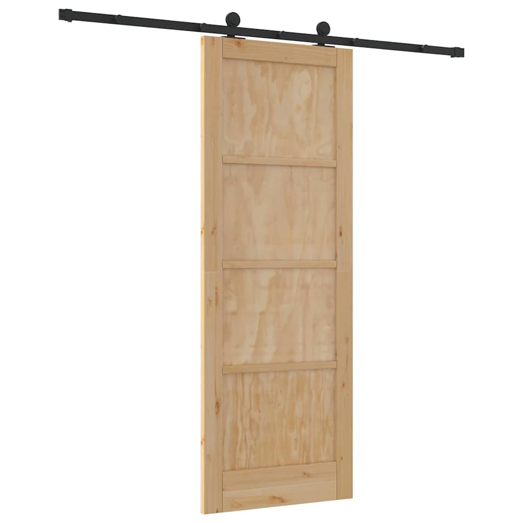 Porta Scorrevole ORKDAL Naturale e nero 78 x 211 cm