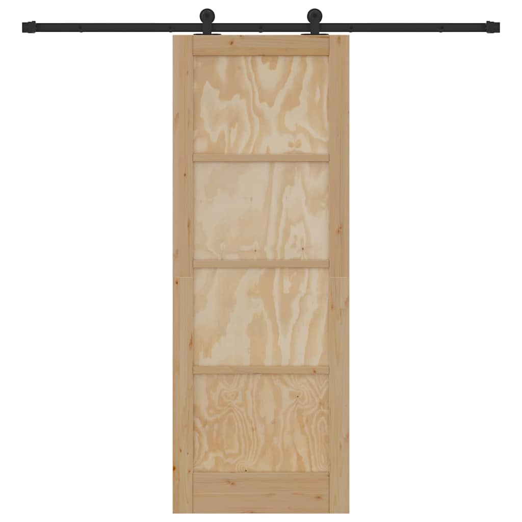 Porta Scorrevole ORKDAL Naturale e nero 78 x 211 cm