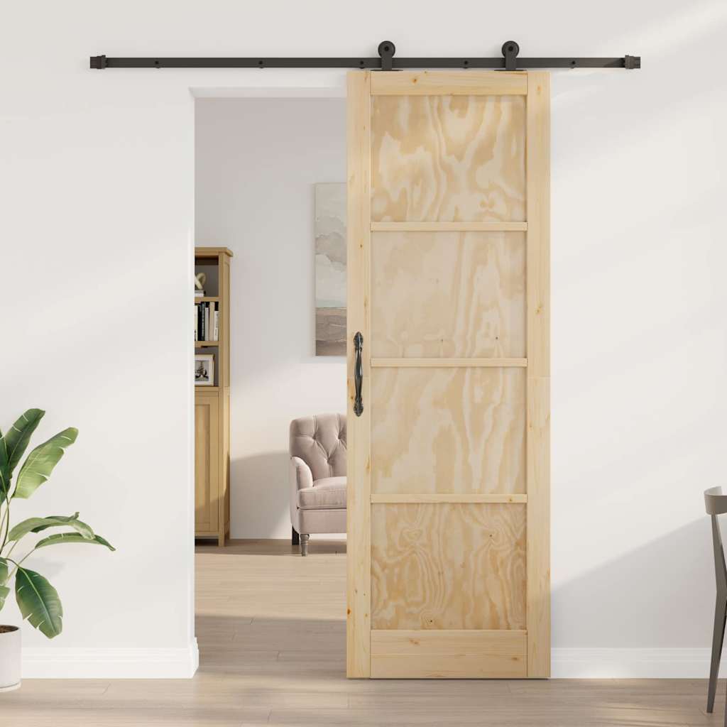 Porta Scorrevole ORKDAL Naturale e nero 78 x 232 cm
