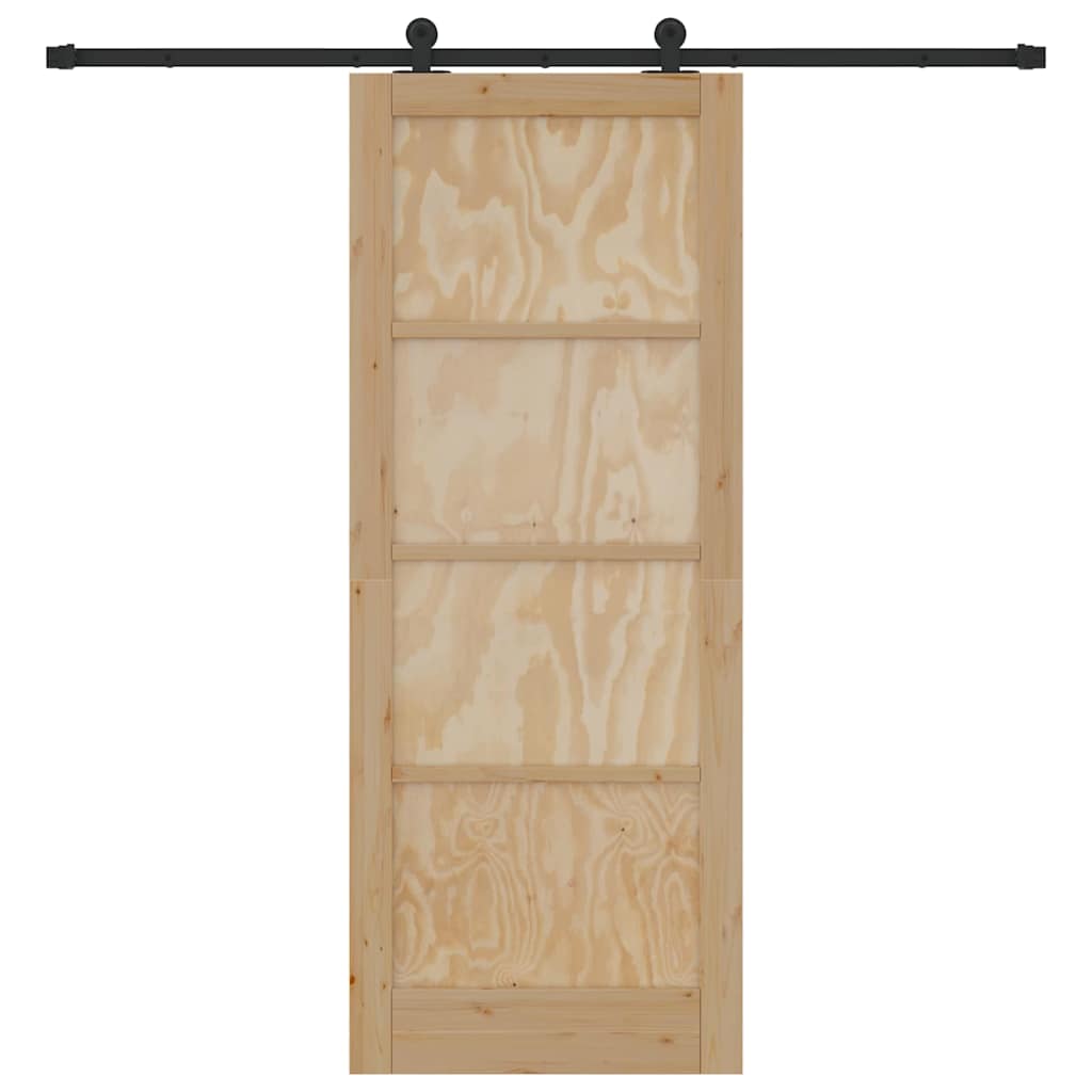 Porta Scorrevole ORKDAL Naturale e nero 83 x 211 cm