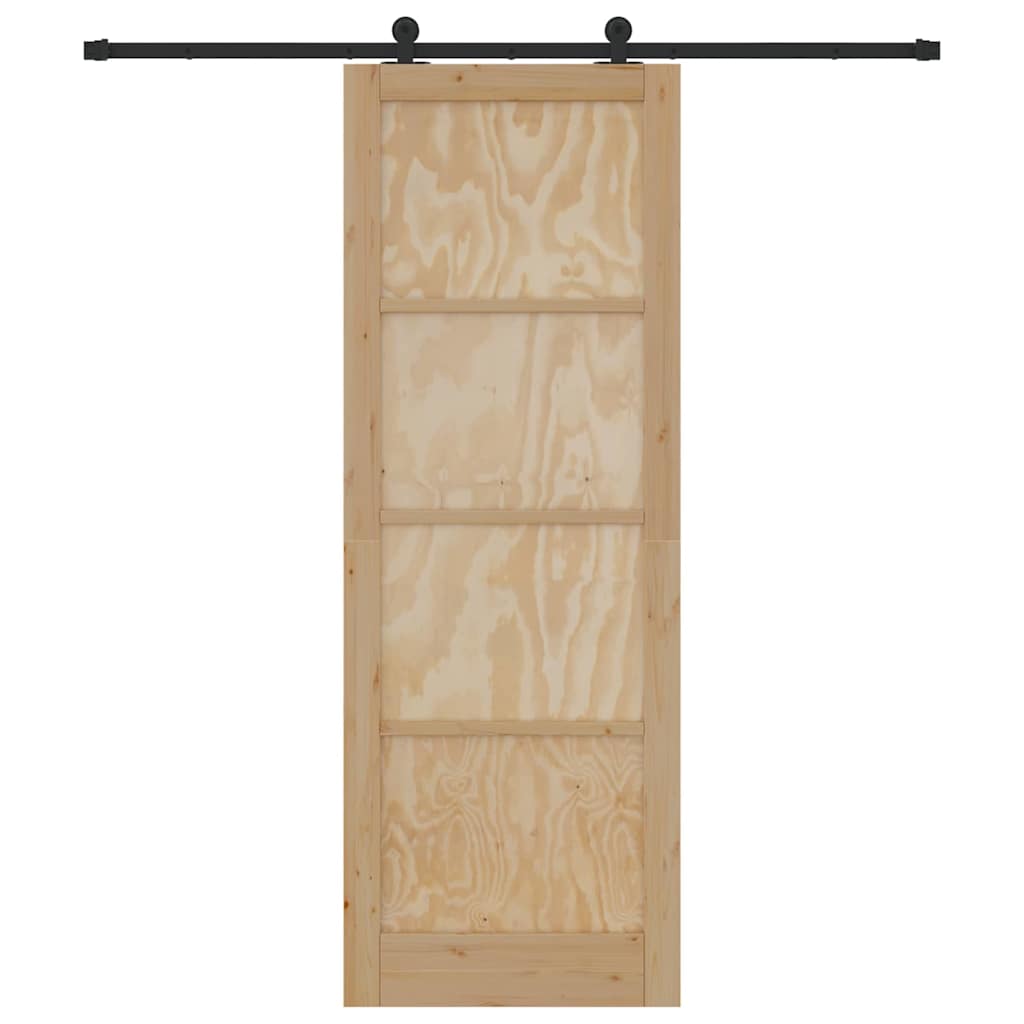 Porta Scorrevole ORKDAL Naturale e nero 83 x 232 cm
