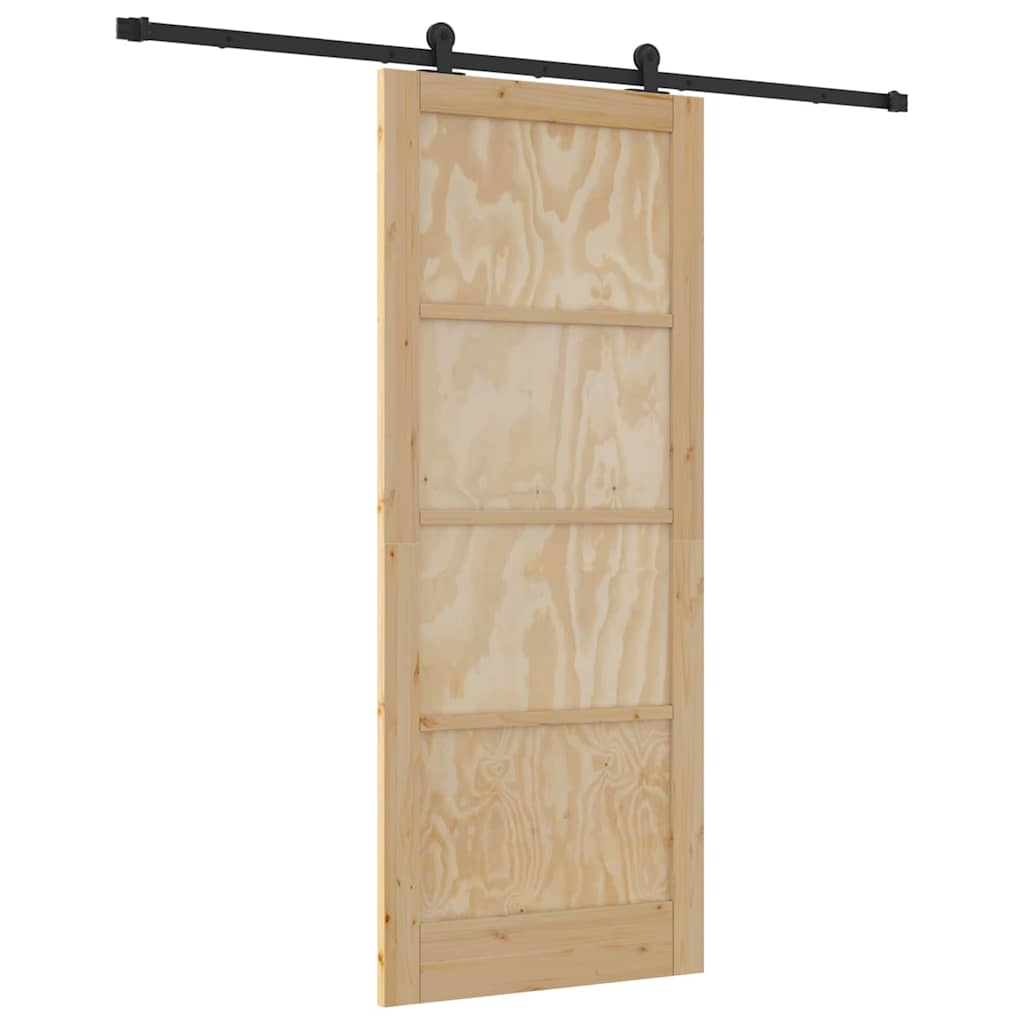 Porta Scorrevole ORKDAL Naturale e nero 86 x 211 cm