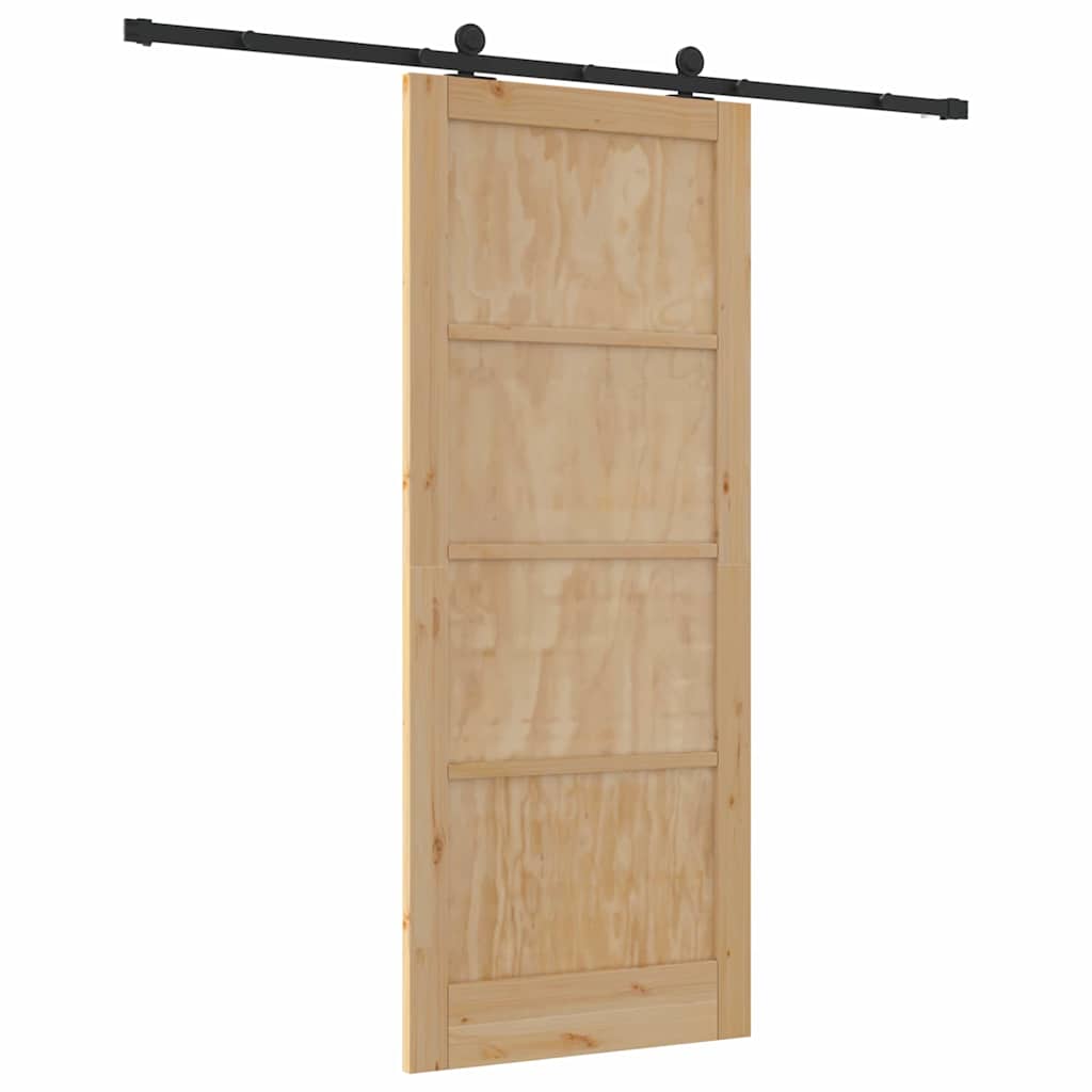 Porta Scorrevole ORKDAL Naturale e nero 86 x 211 cm