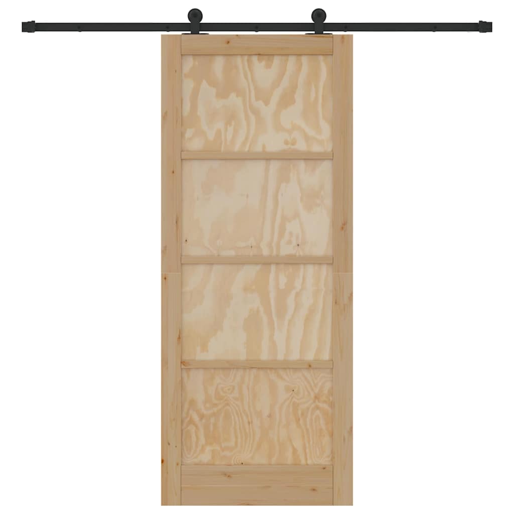 Porta Scorrevole ORKDAL Naturale e nero 86 x 211 cm
