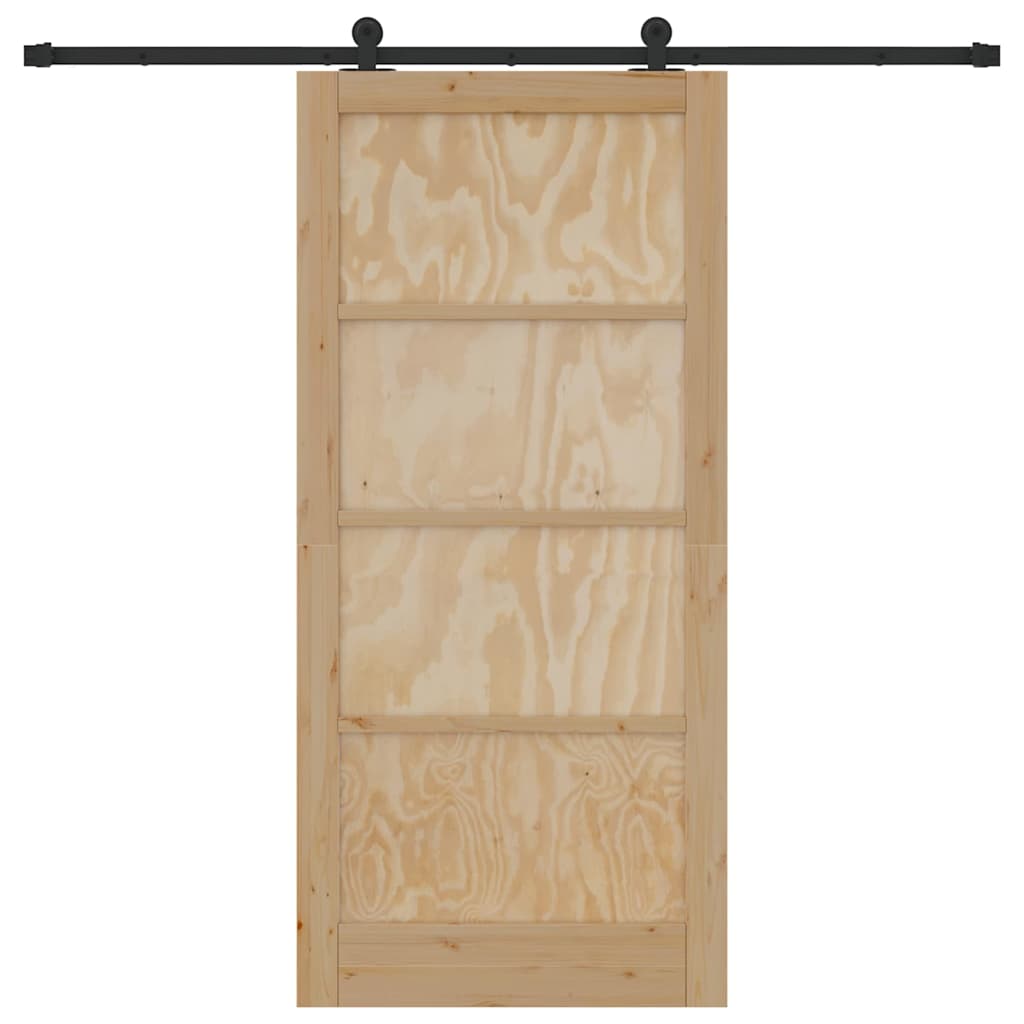 Porta Scorrevole ORKDAL Naturale e nero 93 x 202 cm