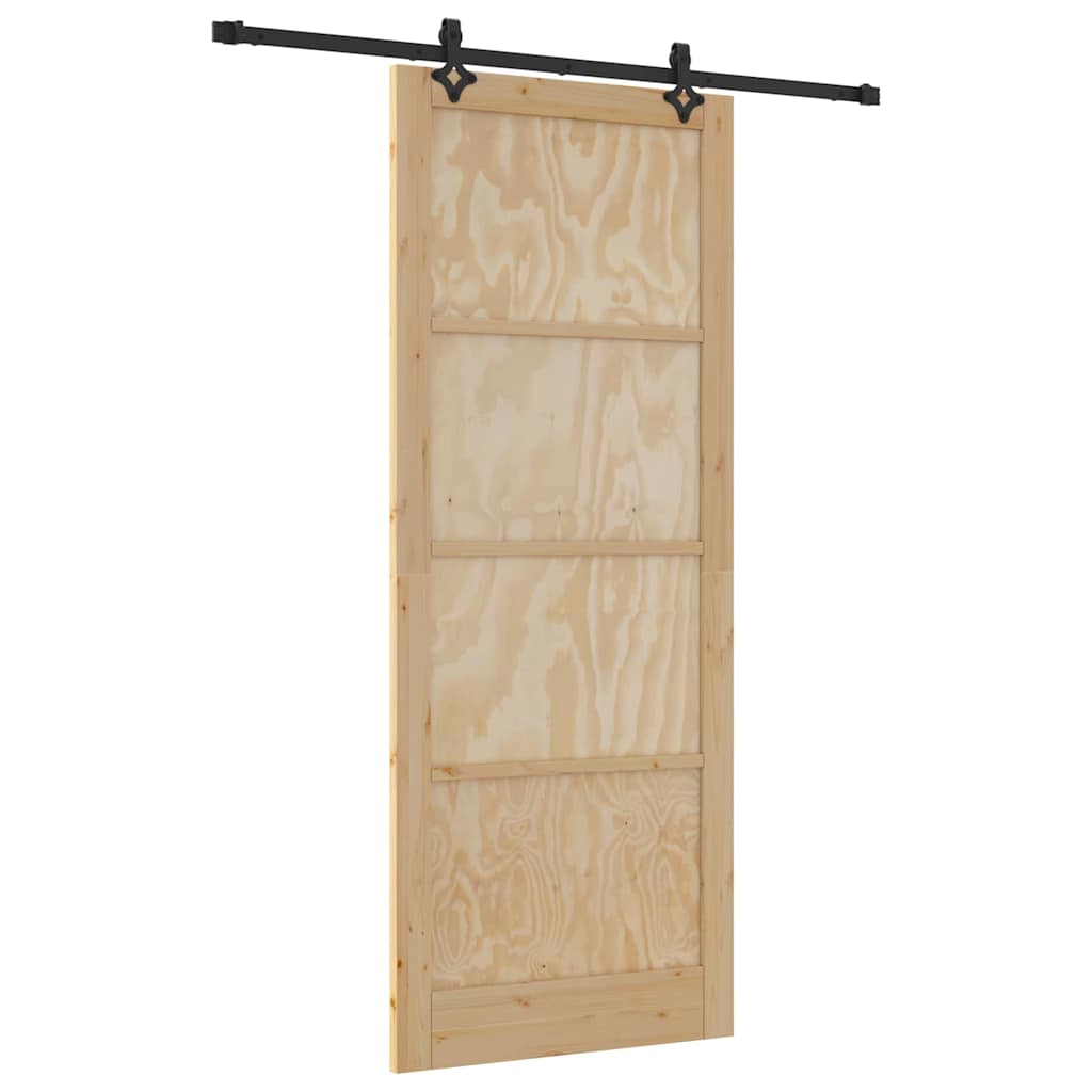 Porta Scorrevole Naturale e nero 93 x 232 cm