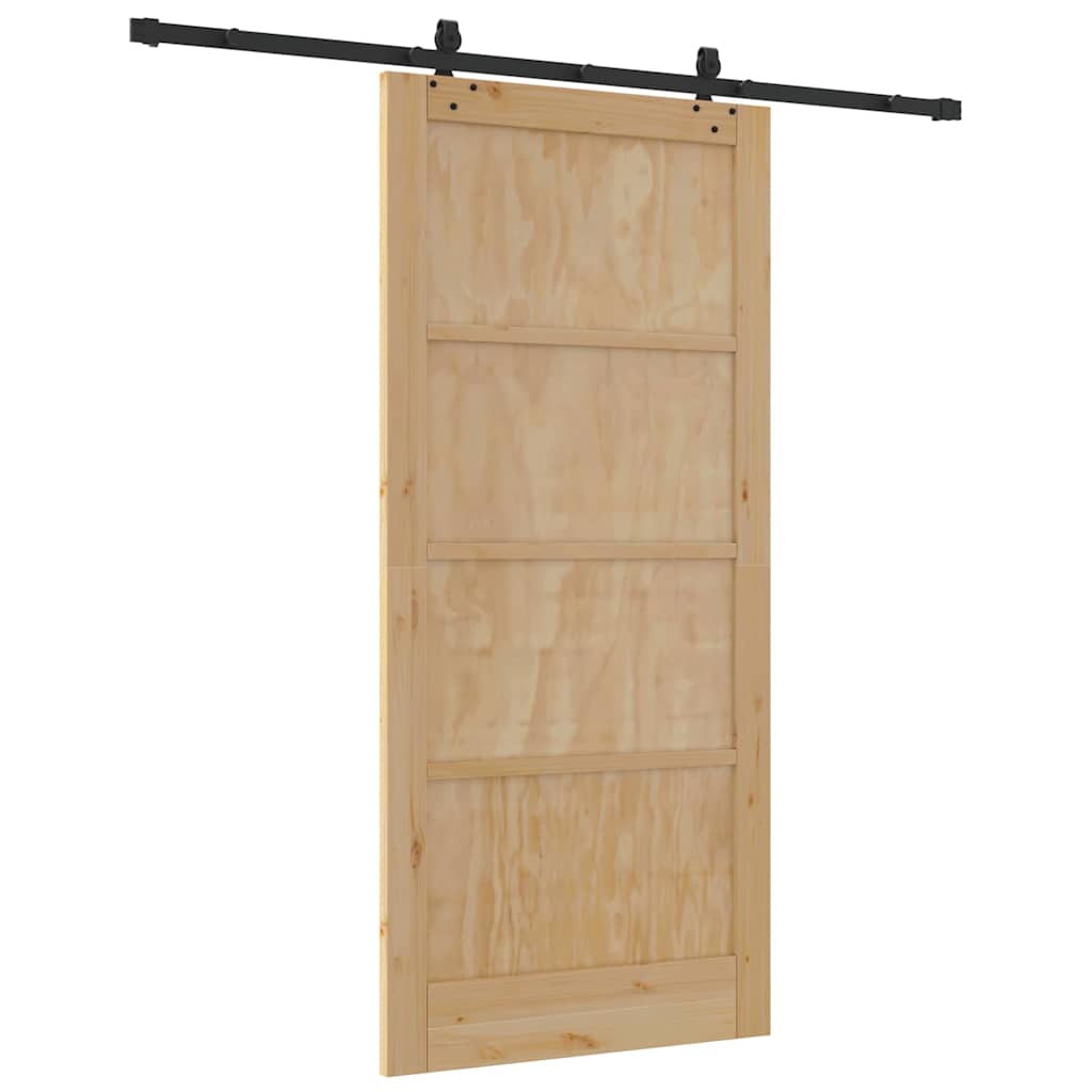Porta Scorrevole Naturale e nero 93 x 202 cm
