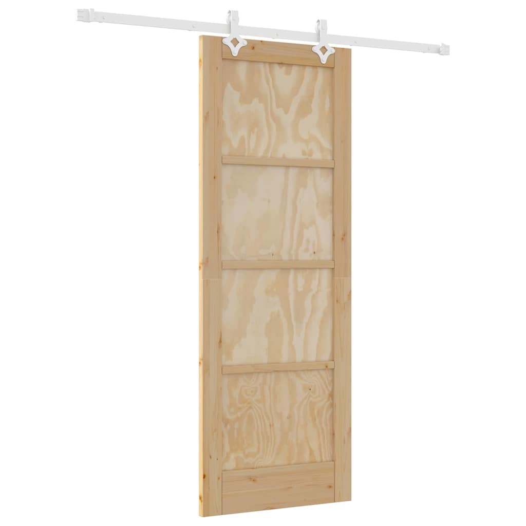Porta Scorrevole Naturale e bianco 73.5 x 198.5 cm