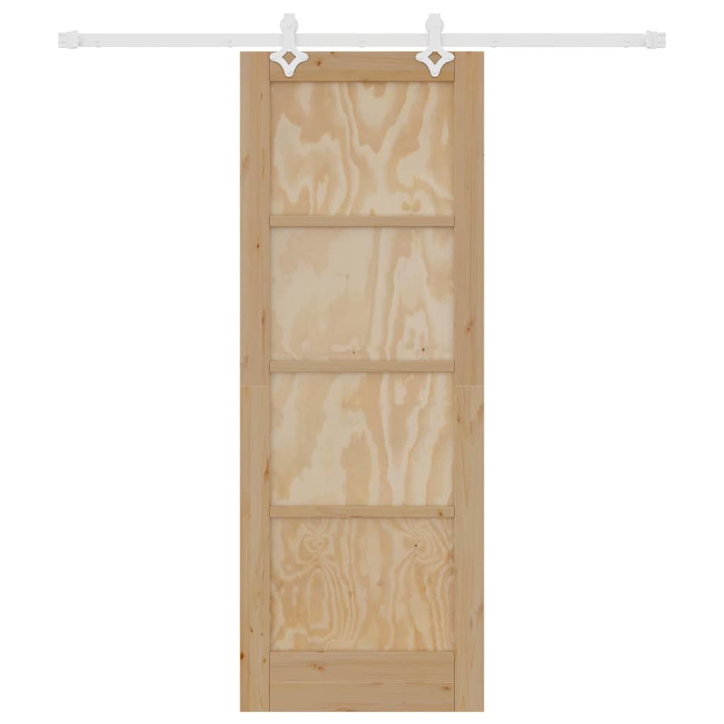 Porta Scorrevole Naturale e bianco 73.5 x 198.5 cm