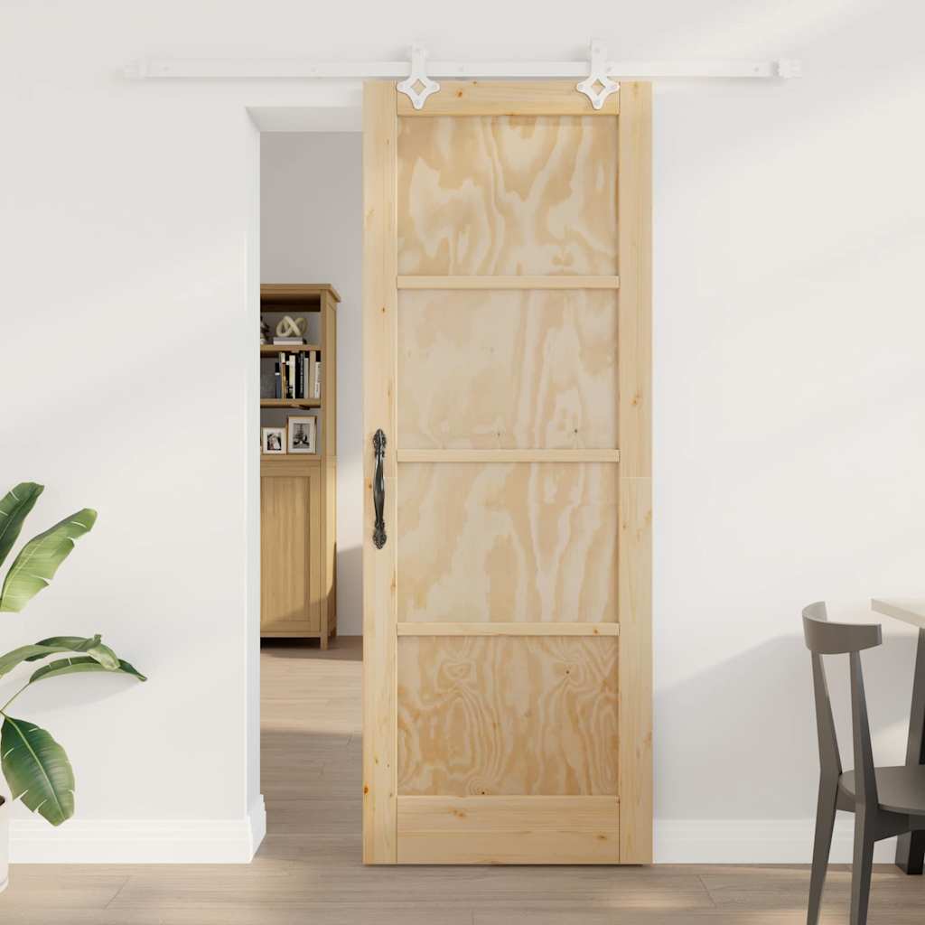 Porta Scorrevole Naturale e bianco 78 x 211 cm