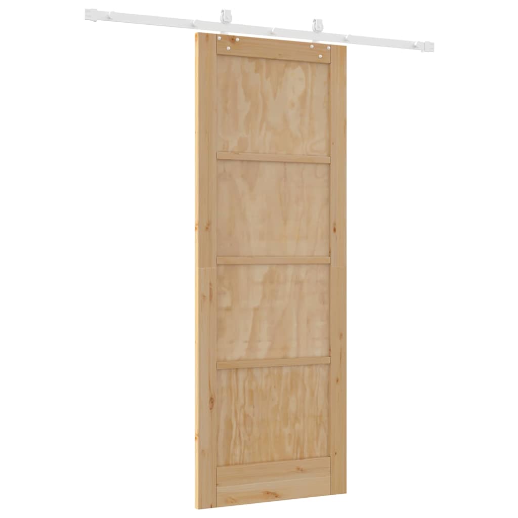Porta Scorrevole Naturale e bianco 78 x 211 cm