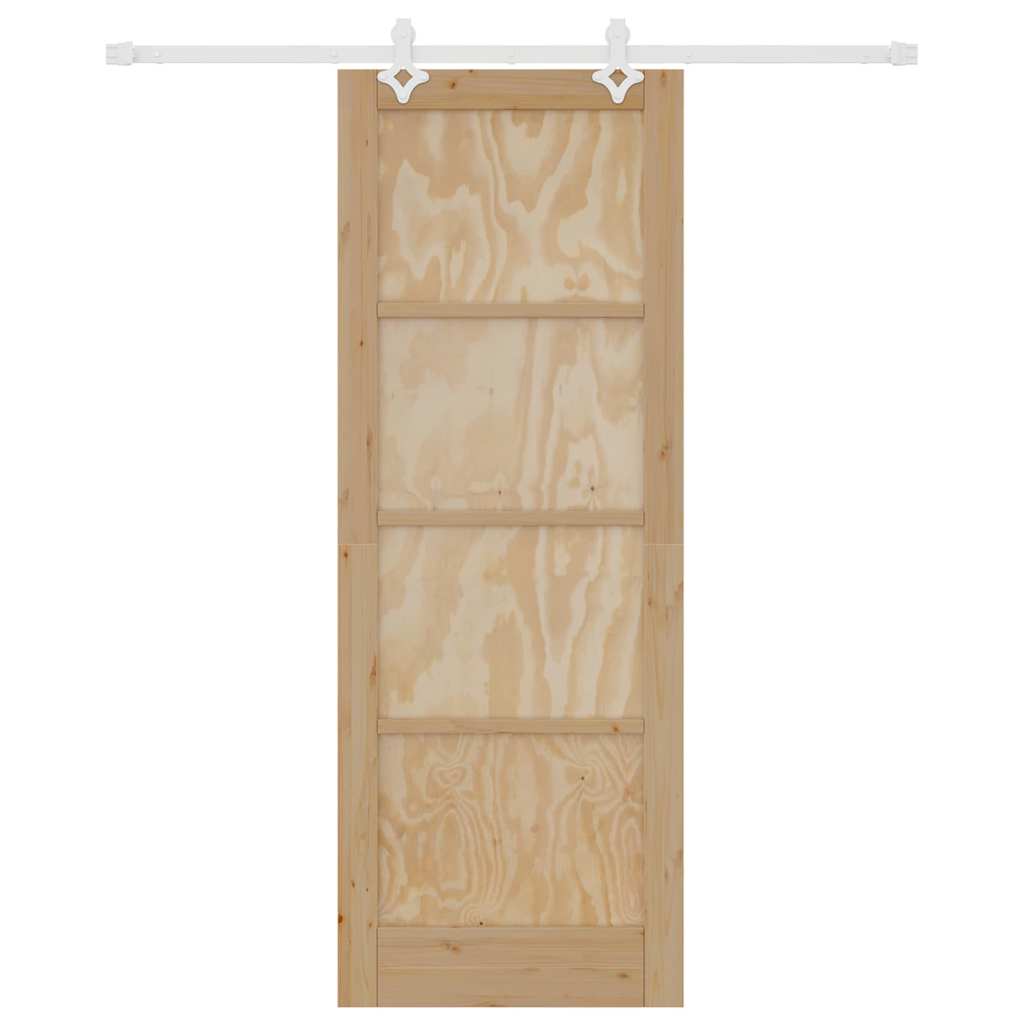 Porta Scorrevole Naturale e bianco 78 x 211 cm