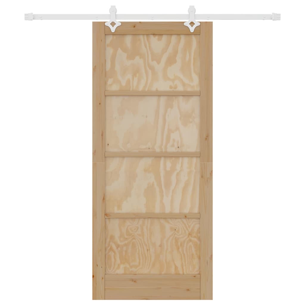 Porta Scorrevole Naturale e bianco 86 x 198.5 cm
