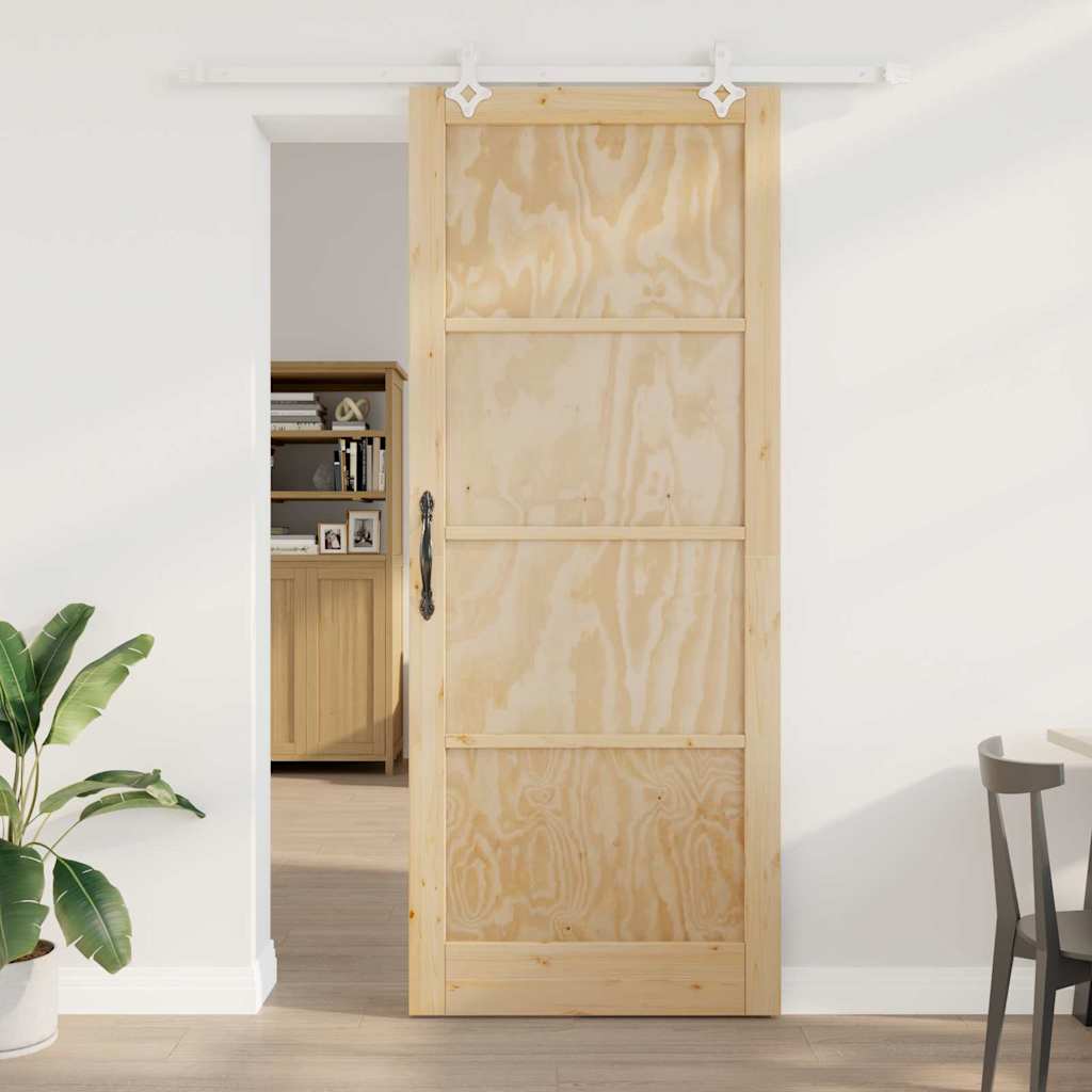 Porta Scorrevole Naturale e bianco 93 x 232 cm