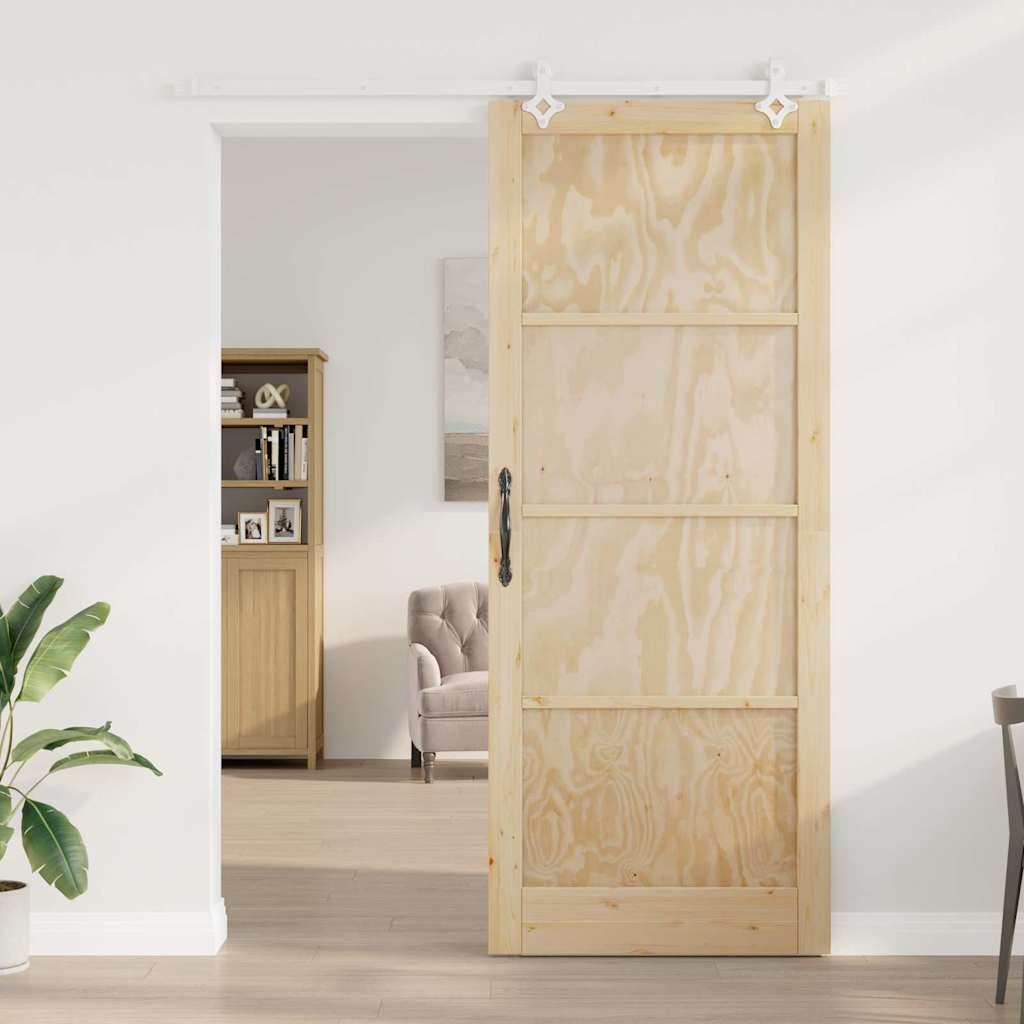 Porta Scorrevole Naturale e bianco 93 x 232 cm