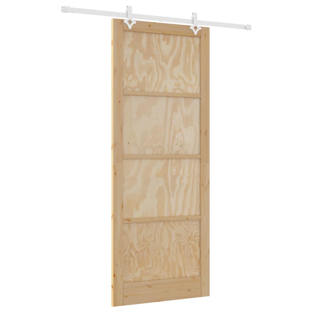 Porta Scorrevole Naturale e bianco 93 x 232 cm
