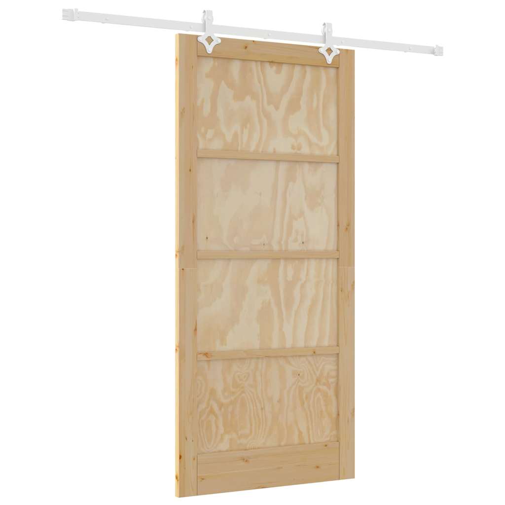 Porta Scorrevole Naturale e bianco 93 x 202 cm