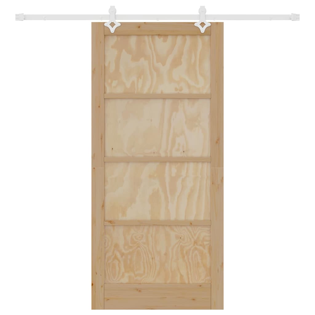 Porta Scorrevole Naturale e bianco 93 x 202 cm