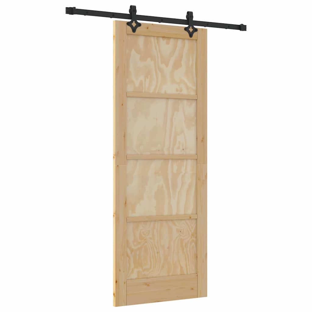 Set Porta Scorrevole ORKDAL Naturale e nero 78 x 202 cm