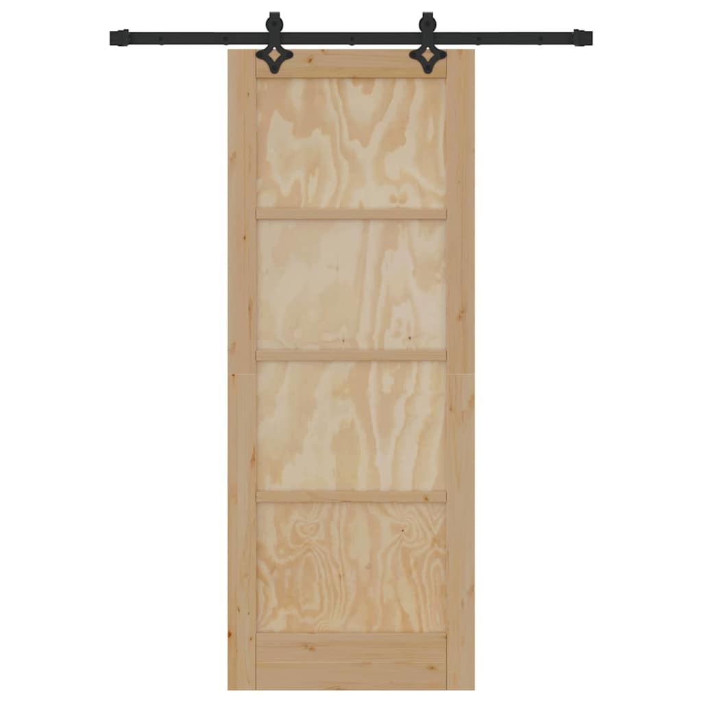 Set Porta Scorrevole ORKDAL Naturale e nero 78 x 202 cm