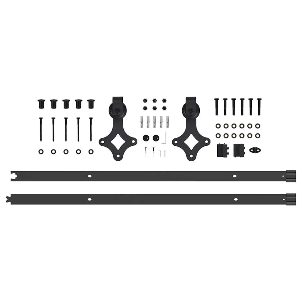 Set Porta Scorrevole ORKDAL Naturale e nero 83 x 202 cm