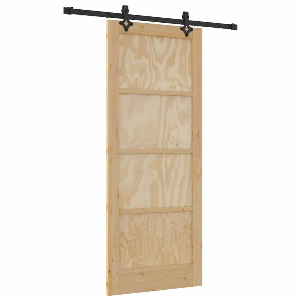 Set Porta Scorrevole ORKDAL Naturale e nero 83 x 202 cm
