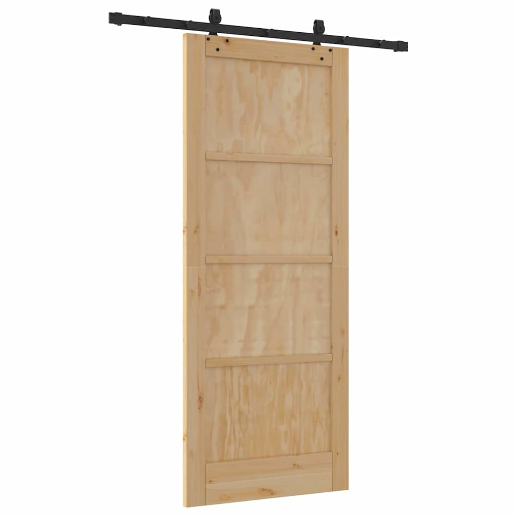 Set Porta Scorrevole ORKDAL Naturale e nero 83 x 202 cm