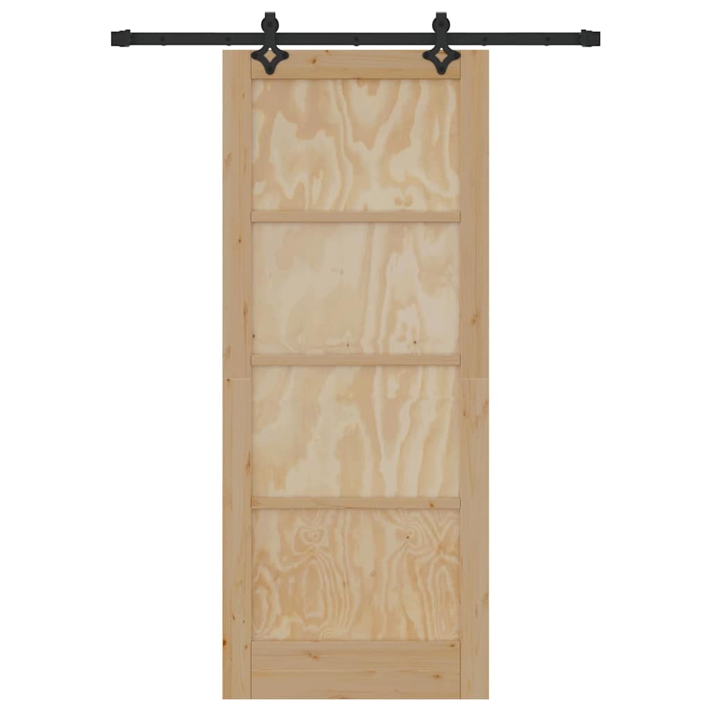 Set Porta Scorrevole ORKDAL Naturale e nero 83 x 202 cm