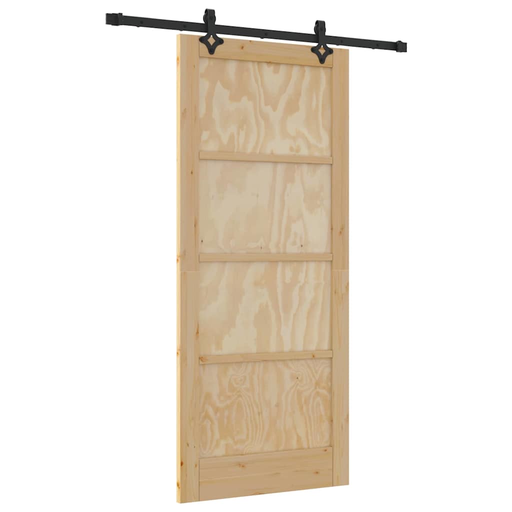 Set Porta Scorrevole ORKDAL Naturale e nero 86 x 198.5 cm