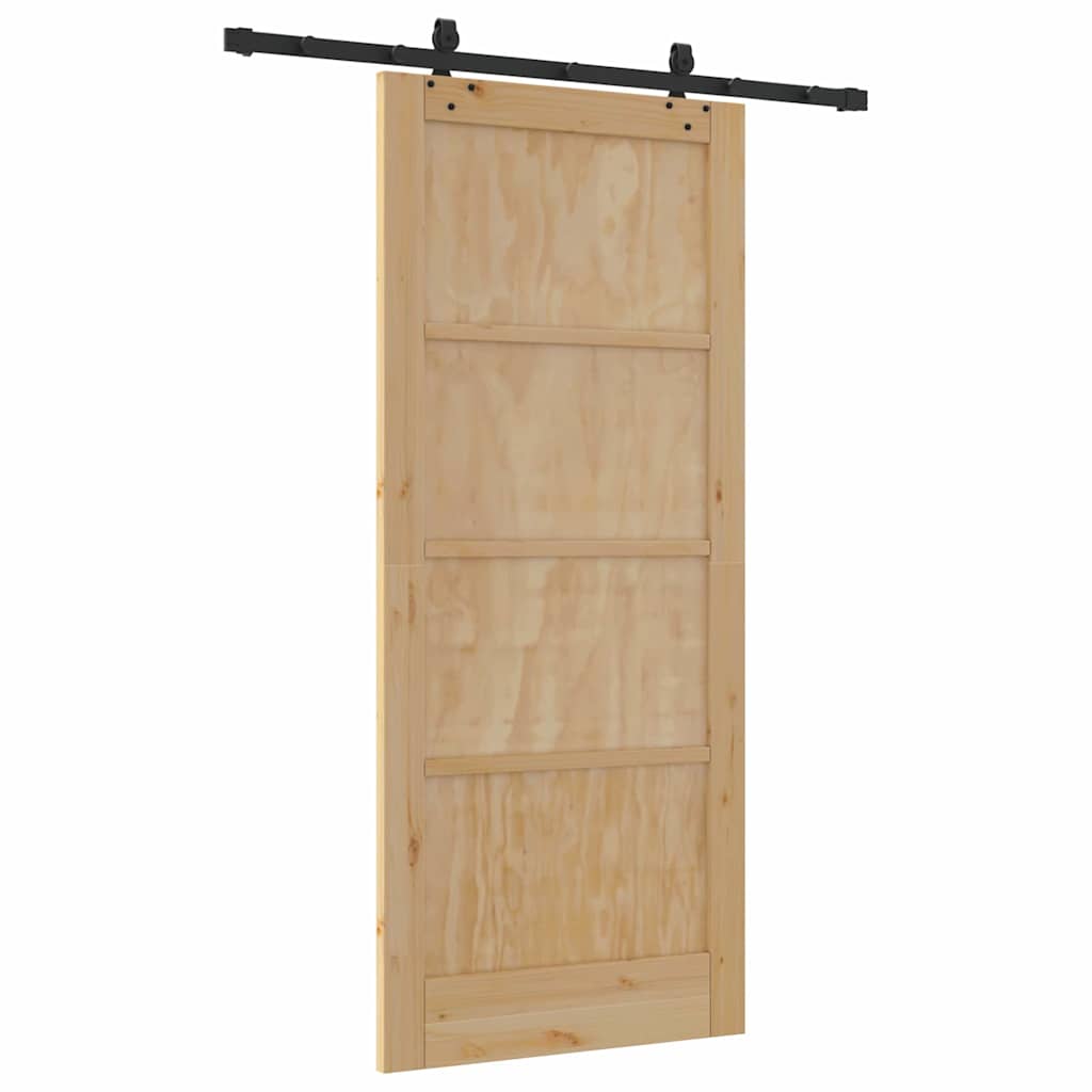 Set Porta Scorrevole ORKDAL Naturale e nero 86 x 198.5 cm