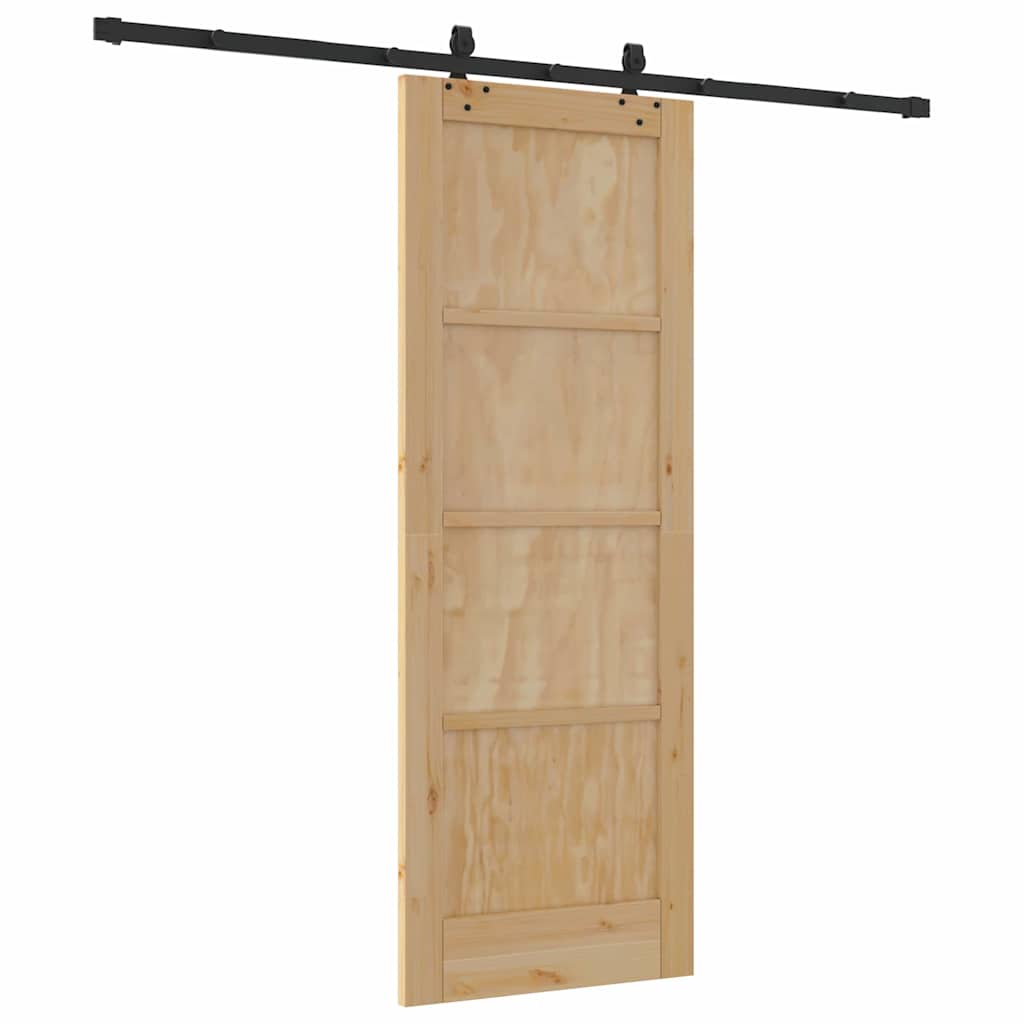 Set Porta Scorrevole ORKDAL Naturale e nero 73.5 x 198.5 cm