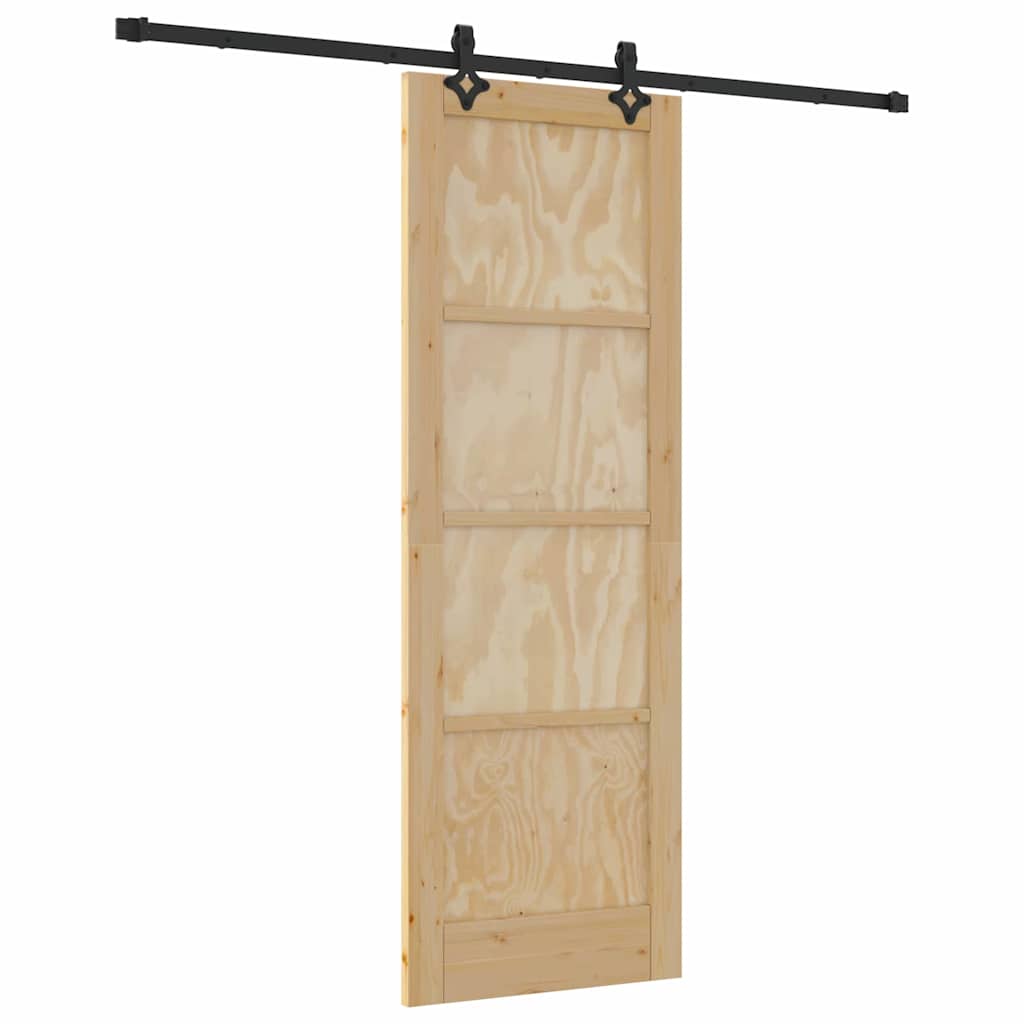 Set Porta Scorrevole ORKDAL Naturale e nero 73.5 x 211 cm