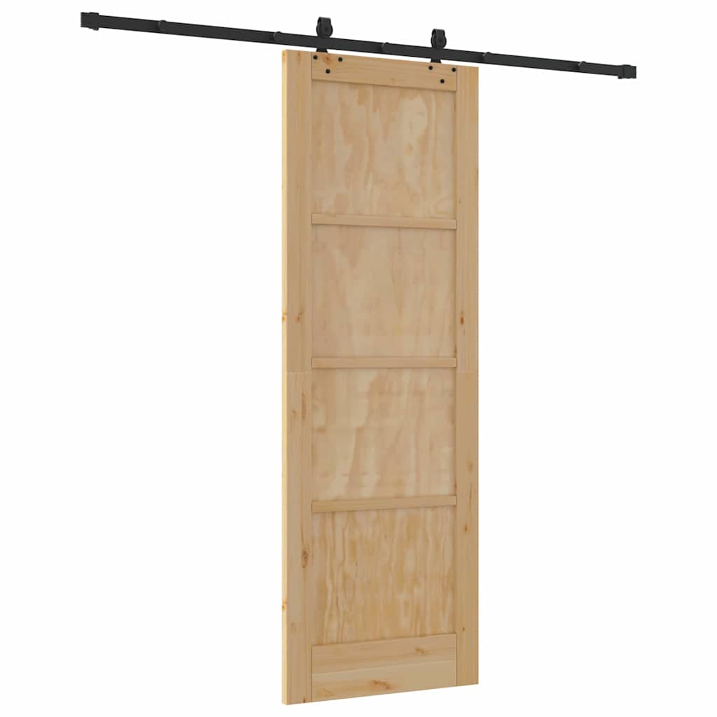 Set Porta Scorrevole ORKDAL Naturale e nero 73.5 x 211 cm