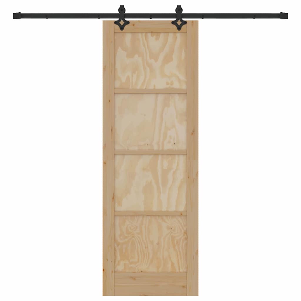 Set Porta Scorrevole ORKDAL Naturale e nero 73.5 x 211 cm